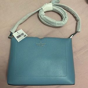 Kate spade pebbled leather dusty blue crossbody